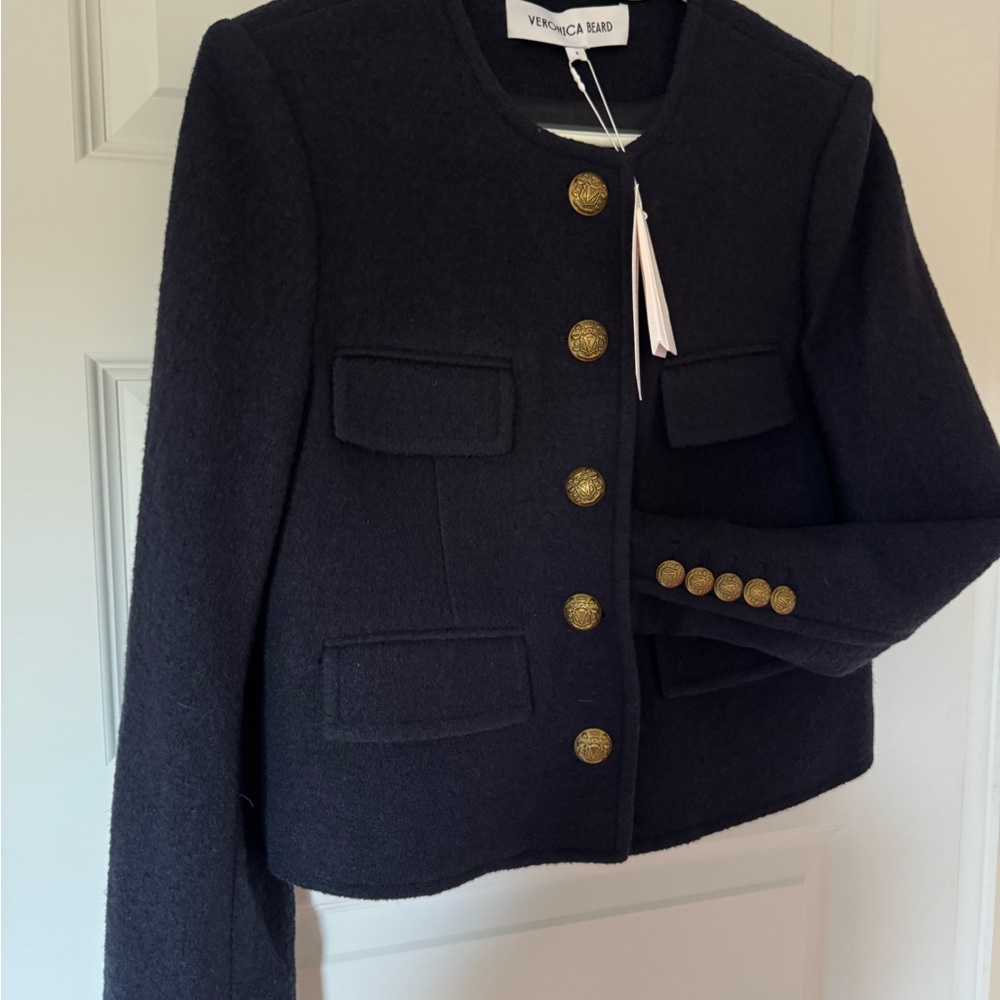 Veronica Beard Navy Blazer with Gold Buttons